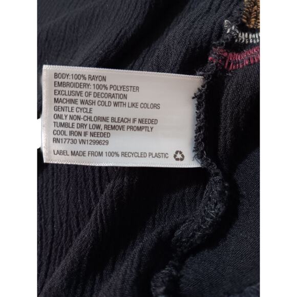 KNOX ROSE Artsy Embroidered Kimono Duster Cardigan Jacket XS Fringe‎ Open Front - Picture 6 of 9